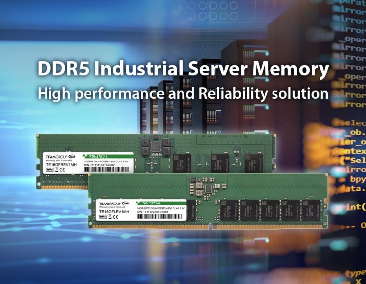 TEAMGROUP Announces DDR5 Industrial Server Memory, Promoting Diversified Solutions for Next-Generation Servers